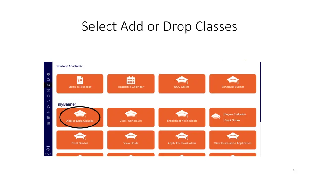 select add or drop classes