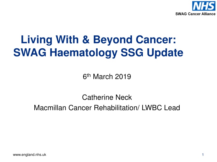 living with beyond cancer swag haematology