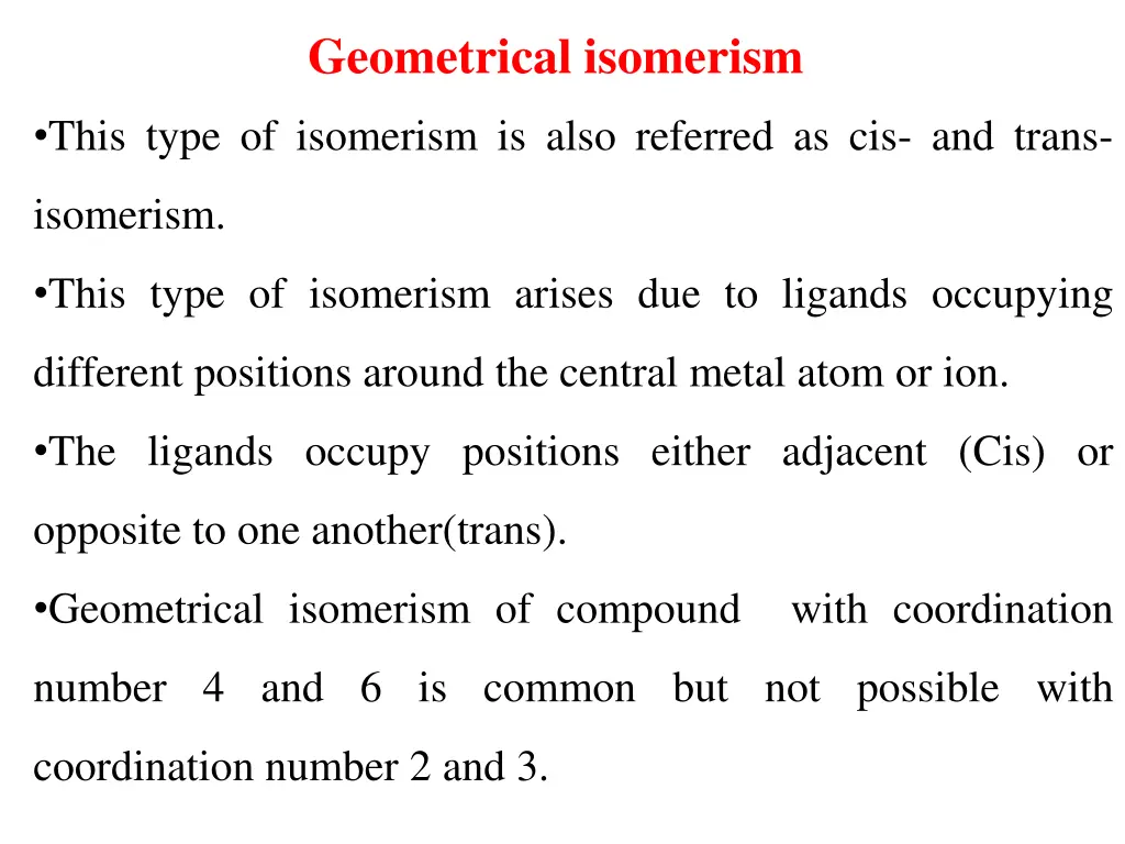 geometrical isomerism