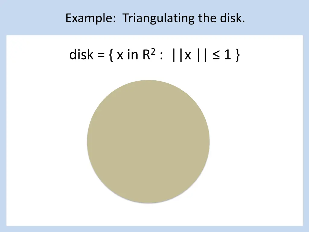 example triangulating the disk
