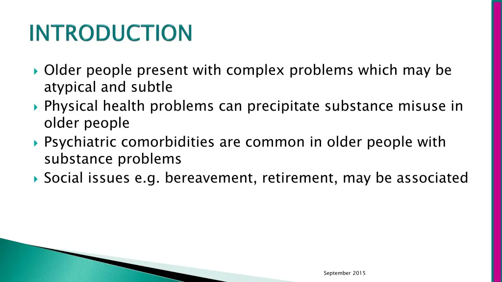 older people present with complex problems which
