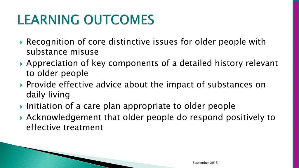 recognition of core distinctive issues for older