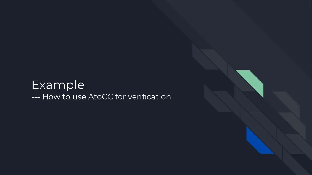 example how to use atocc for verification