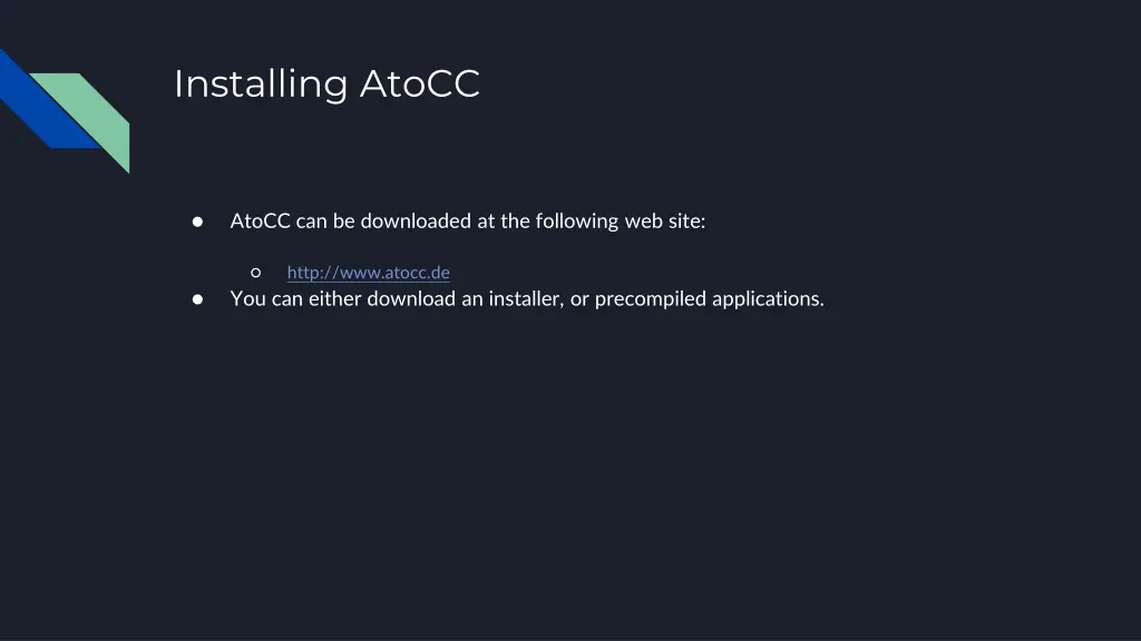 installing atocc 1