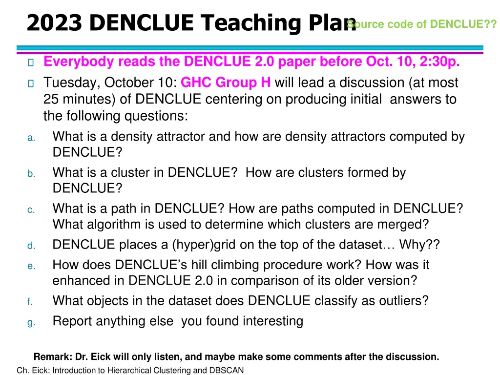 2023 denclue teaching plan