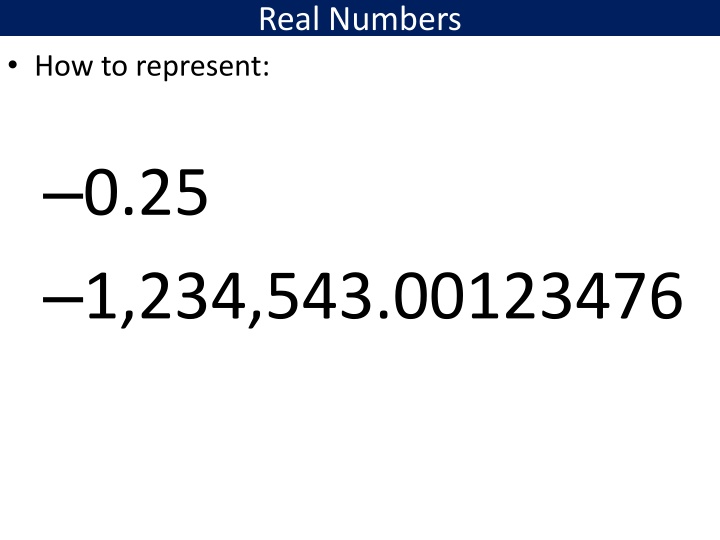 real numbers