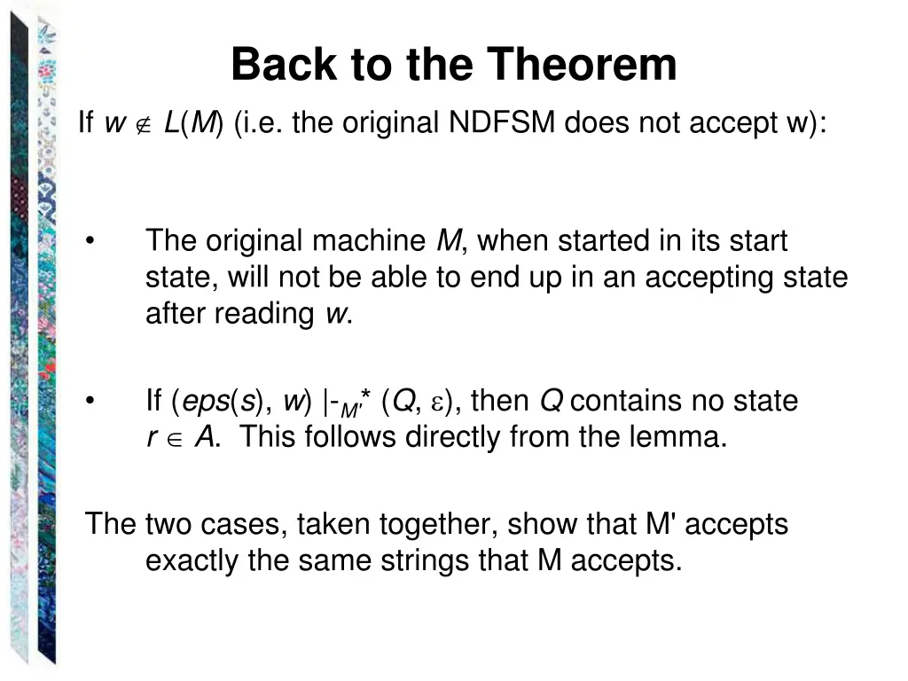 back to the theorem if w l m i e the original