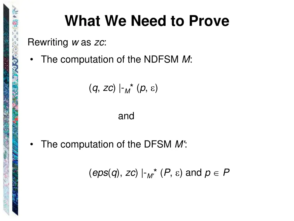 what we need to prove 1
