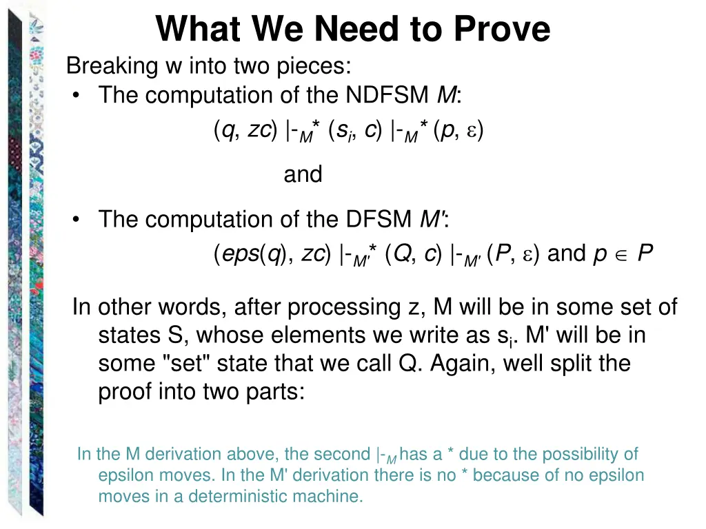 what we need to prove breaking w into two pieces