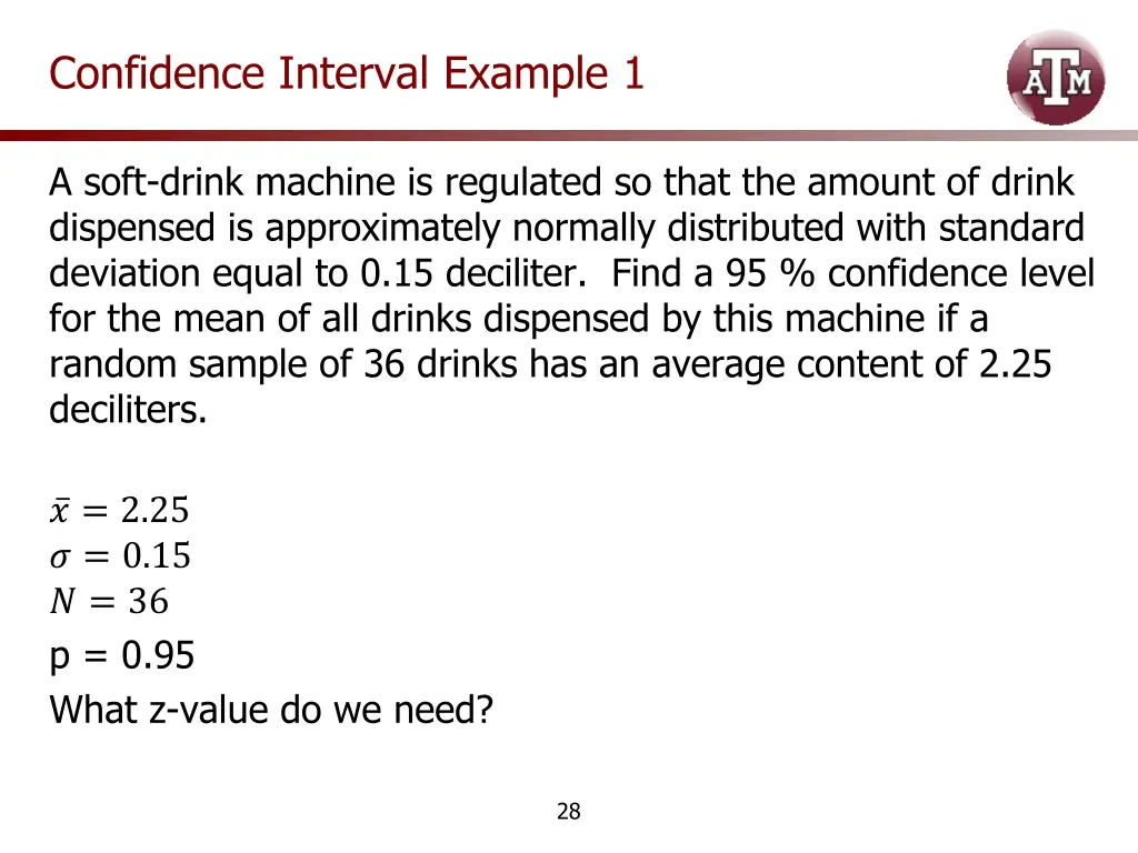 confidence interval example 1 1