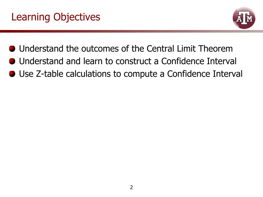learning objectives