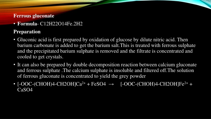 ferrous gluconate formula c12h22o14fe