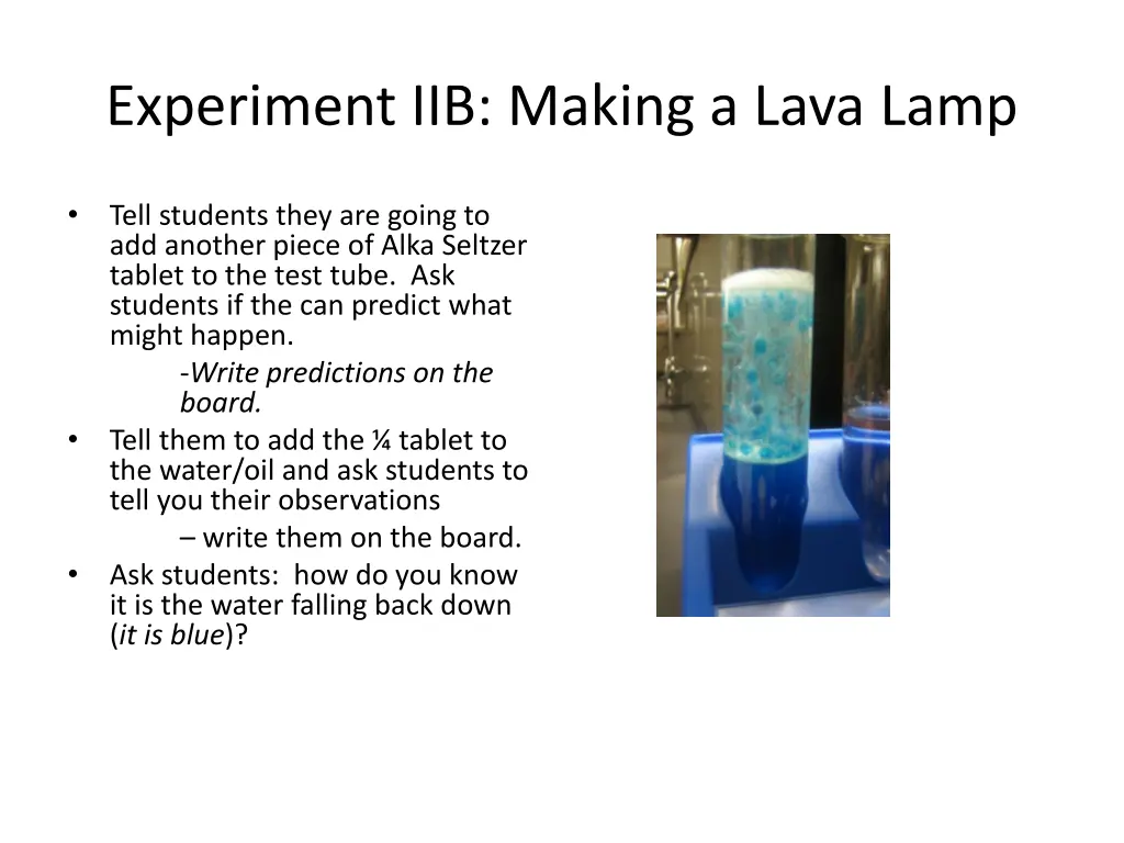 experiment iib making a lava lamp