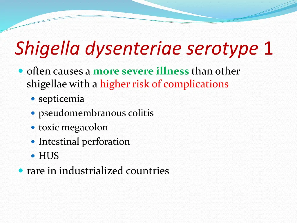 shigella dysenteriae serotype 1