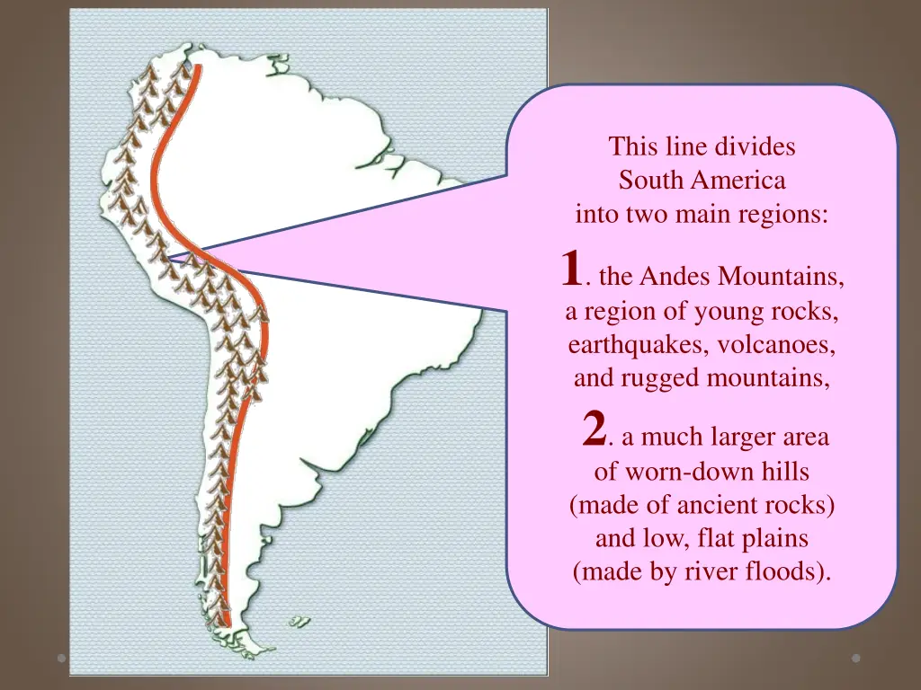 this line divides south america into two main