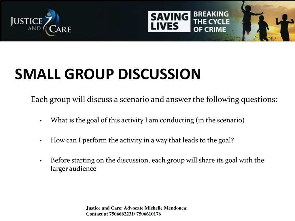 small group discussion 1