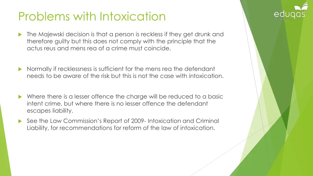 problems with intoxication