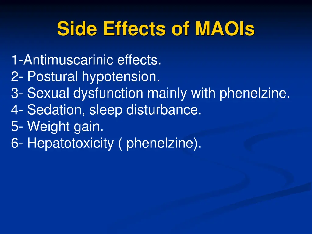 side effects of maois