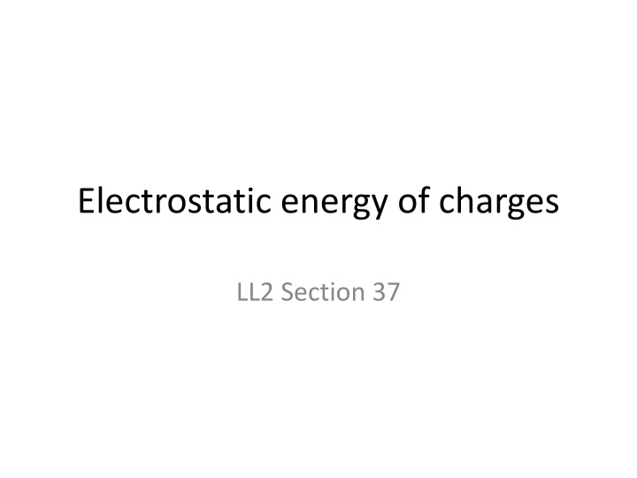 electrostatic energy of charges
