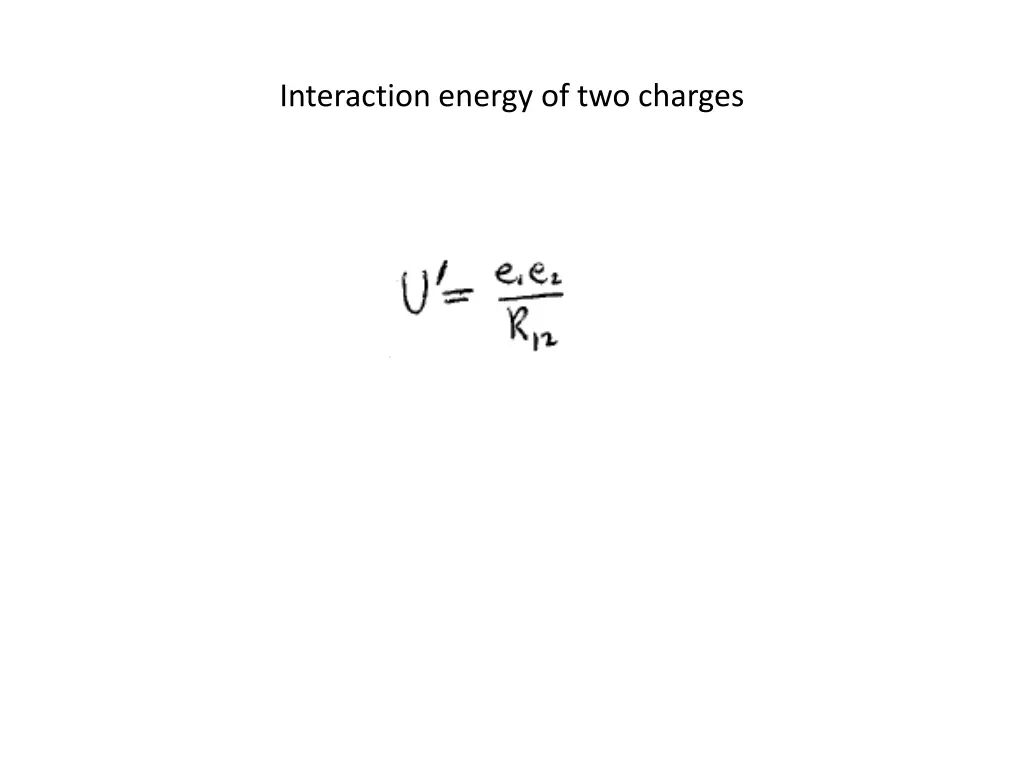 interaction energy of two charges