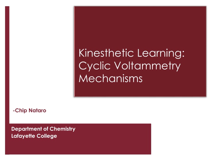 kinesthetic learning cyclic voltammetry mechanisms