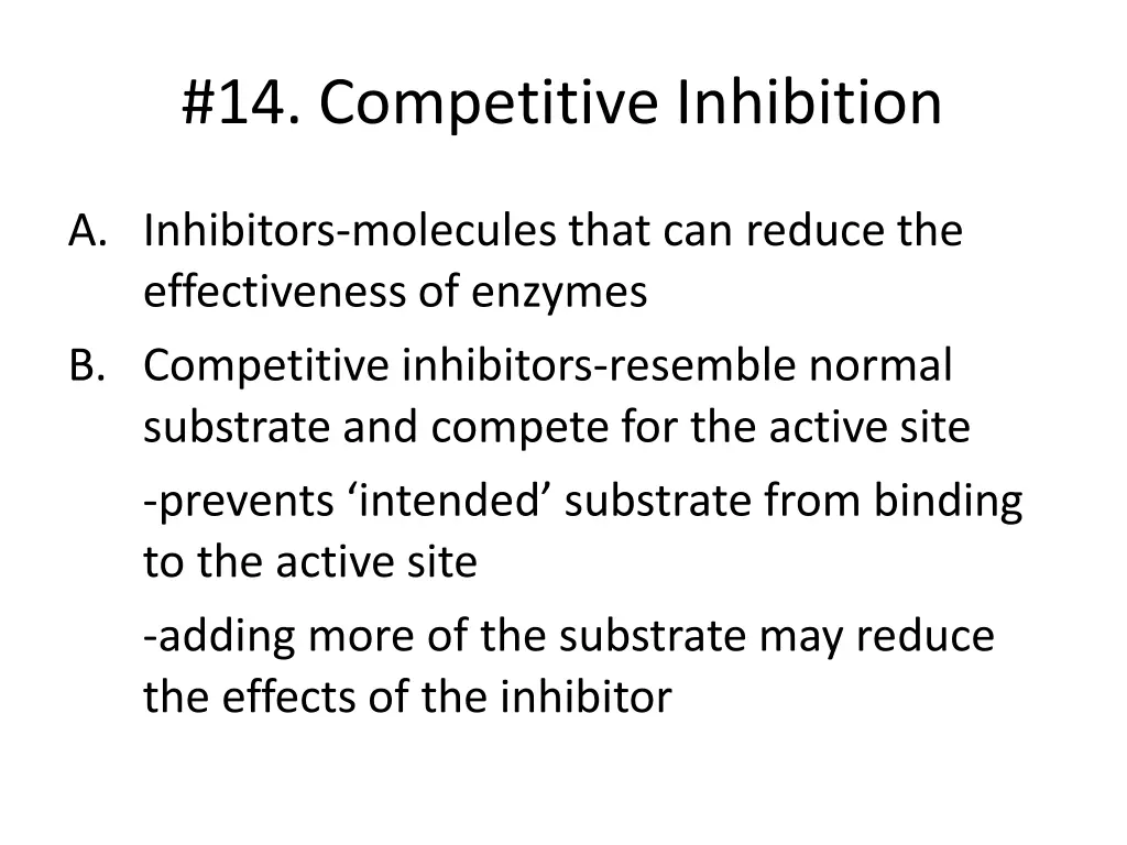 14 competitive inhibition