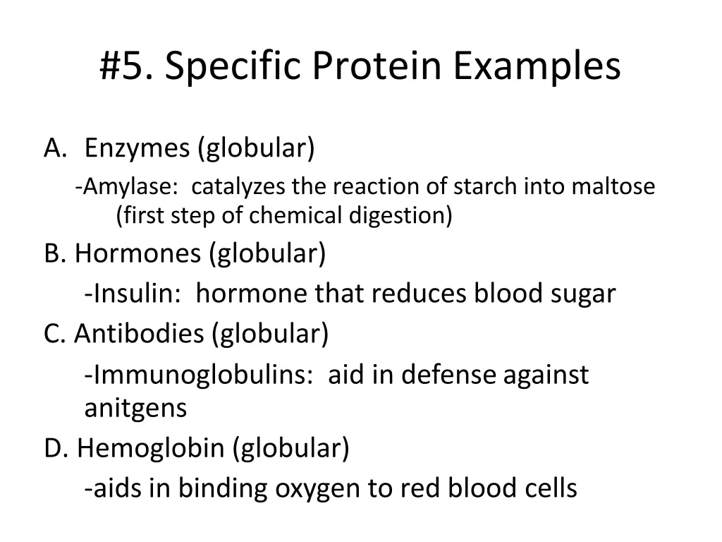 5 specific protein examples