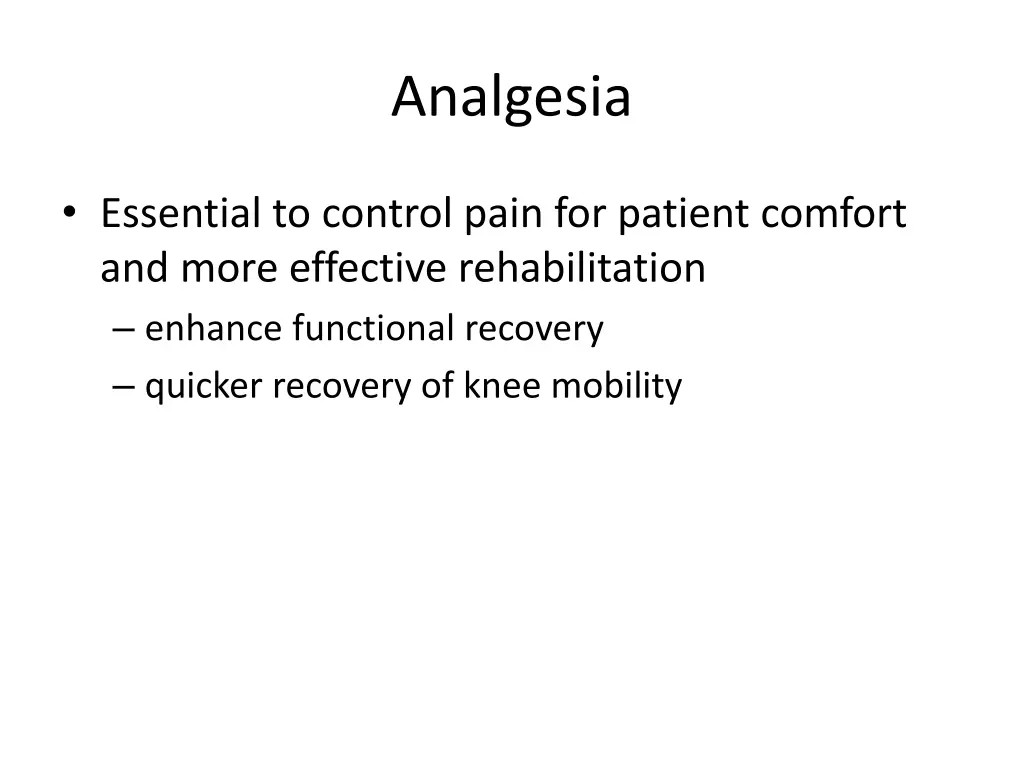 analgesia