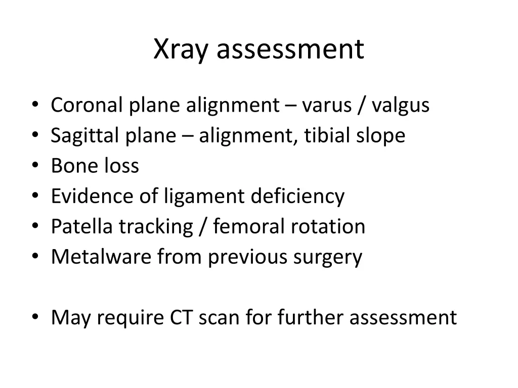 xray assessment