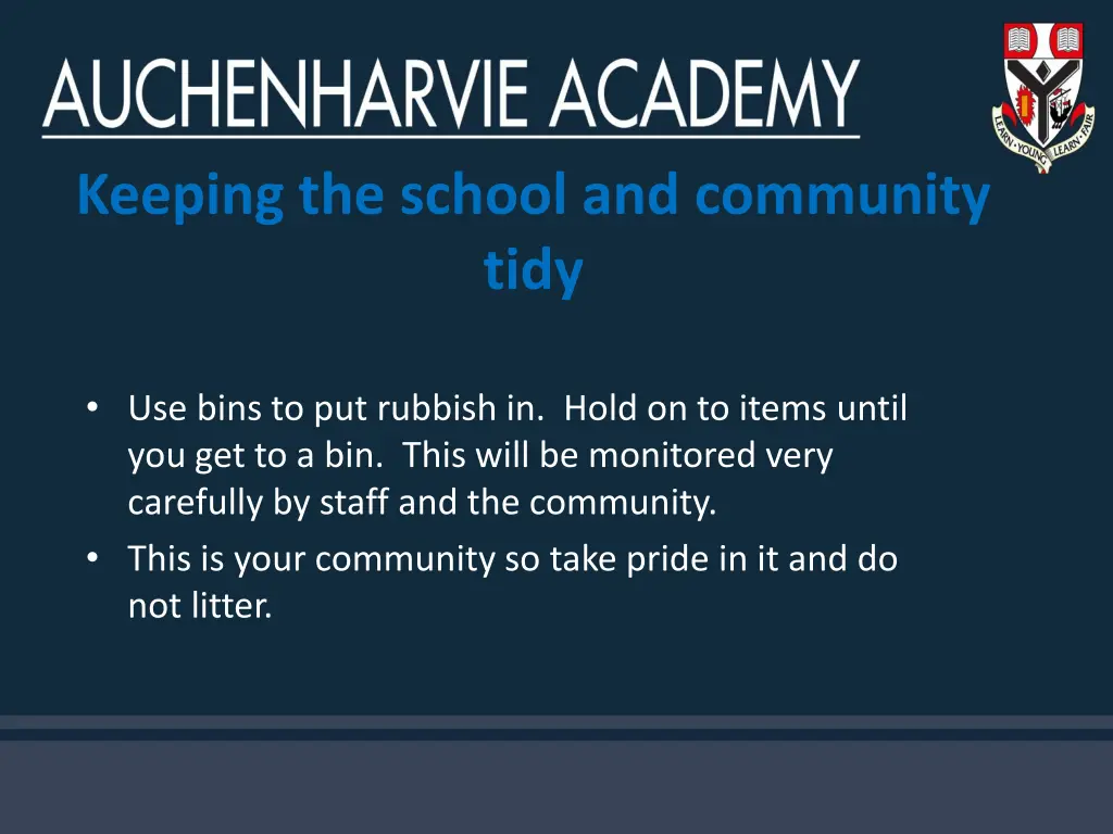 keeping the school and community tidy