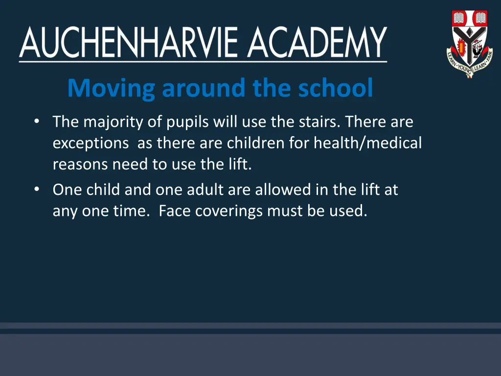 moving around the school the majority of pupils