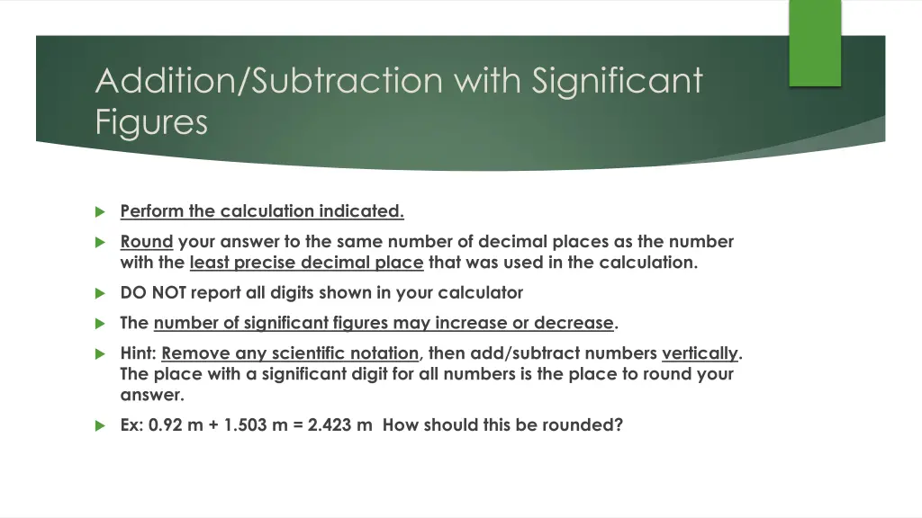 addition subtraction with significant figures