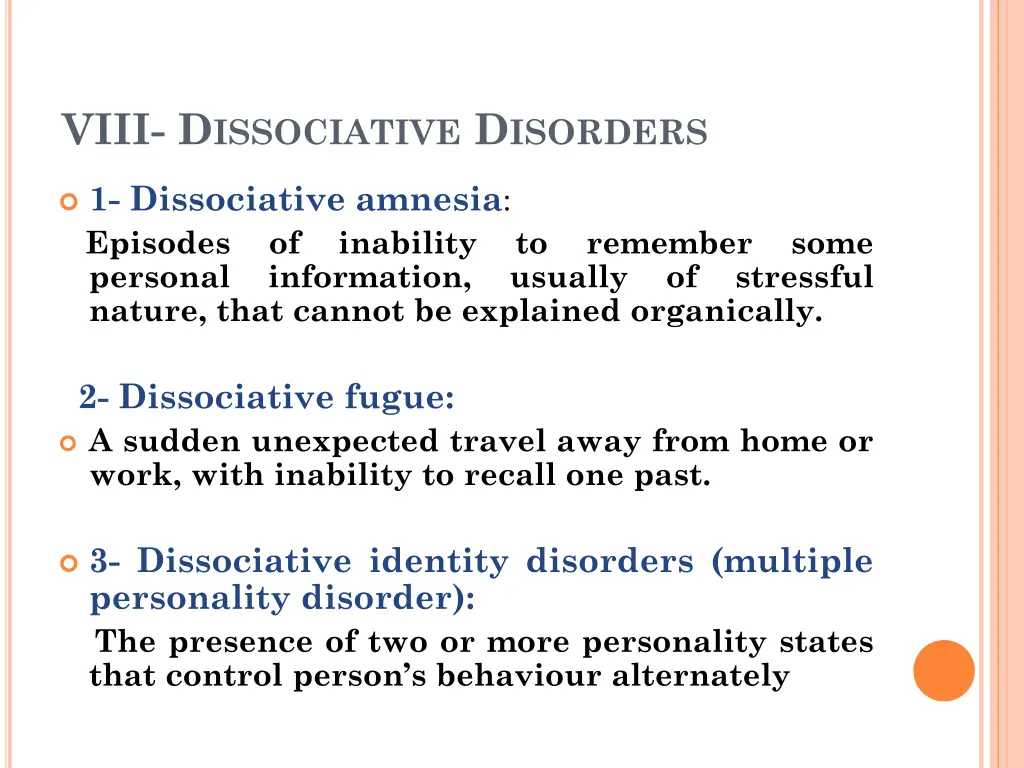 viii d issociative d isorders