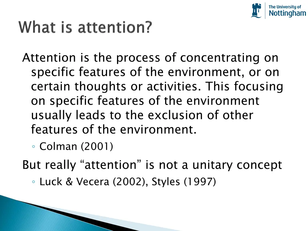 attention is the process of concentrating