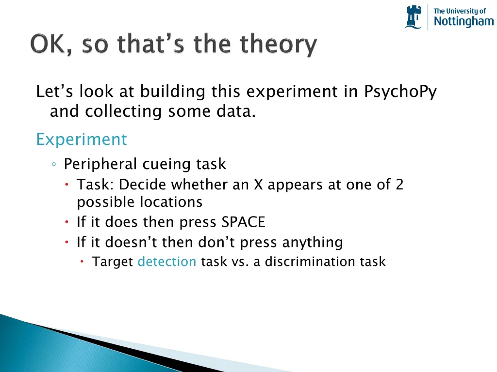 let s look at building this experiment