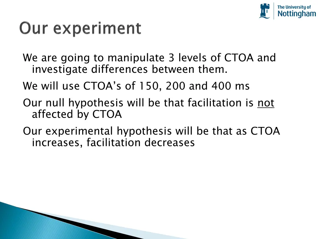 we are going to manipulate 3 levels of ctoa