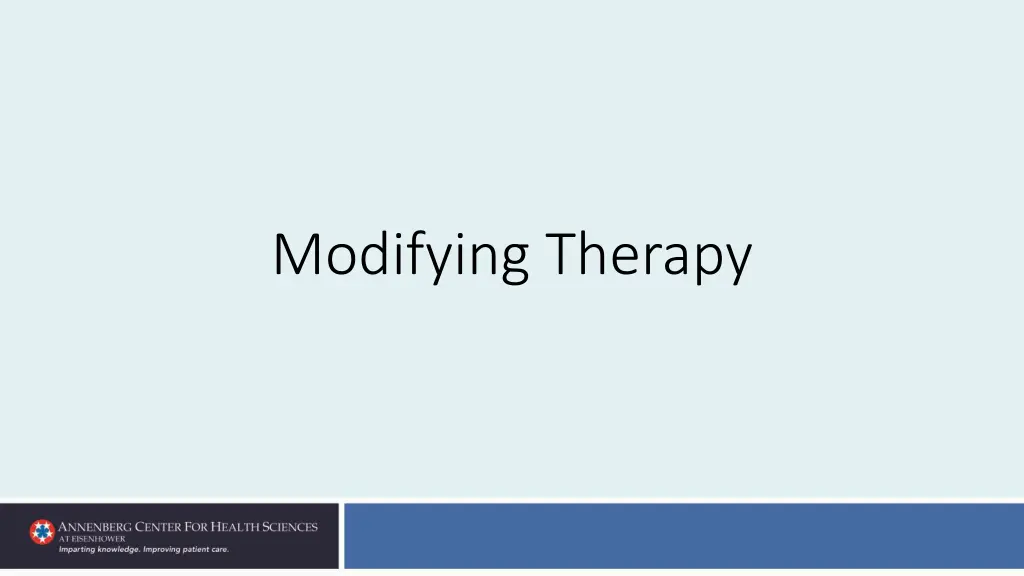 modifying therapy