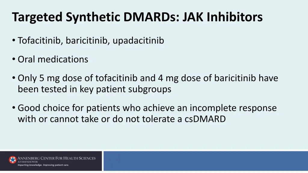 targeted synthetic dmards jak inhibitors