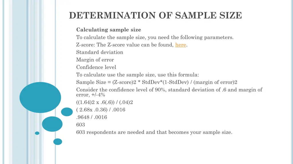 determination of sample size