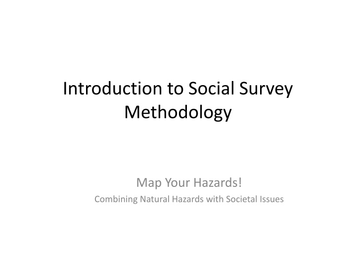 introduction to social survey methodology