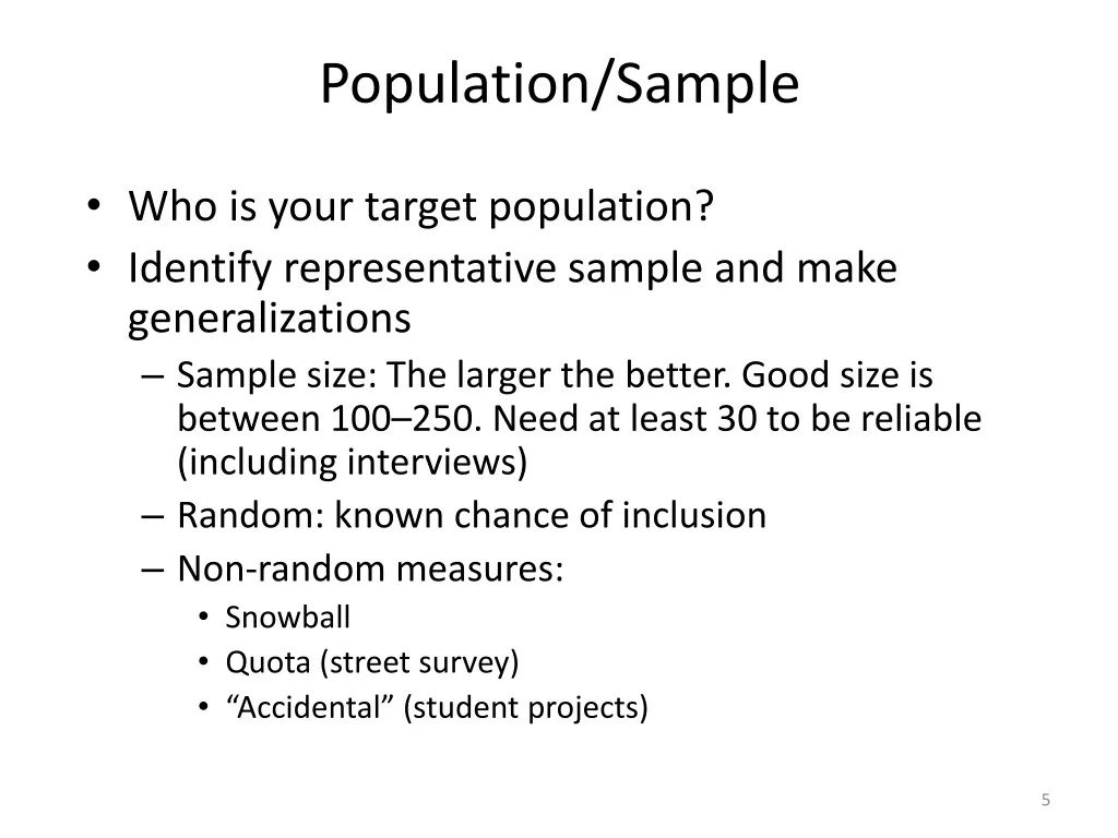 population sample