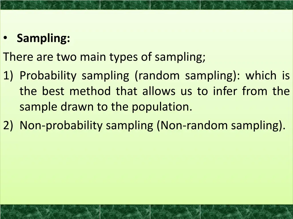 sampling there are two main types of sampling