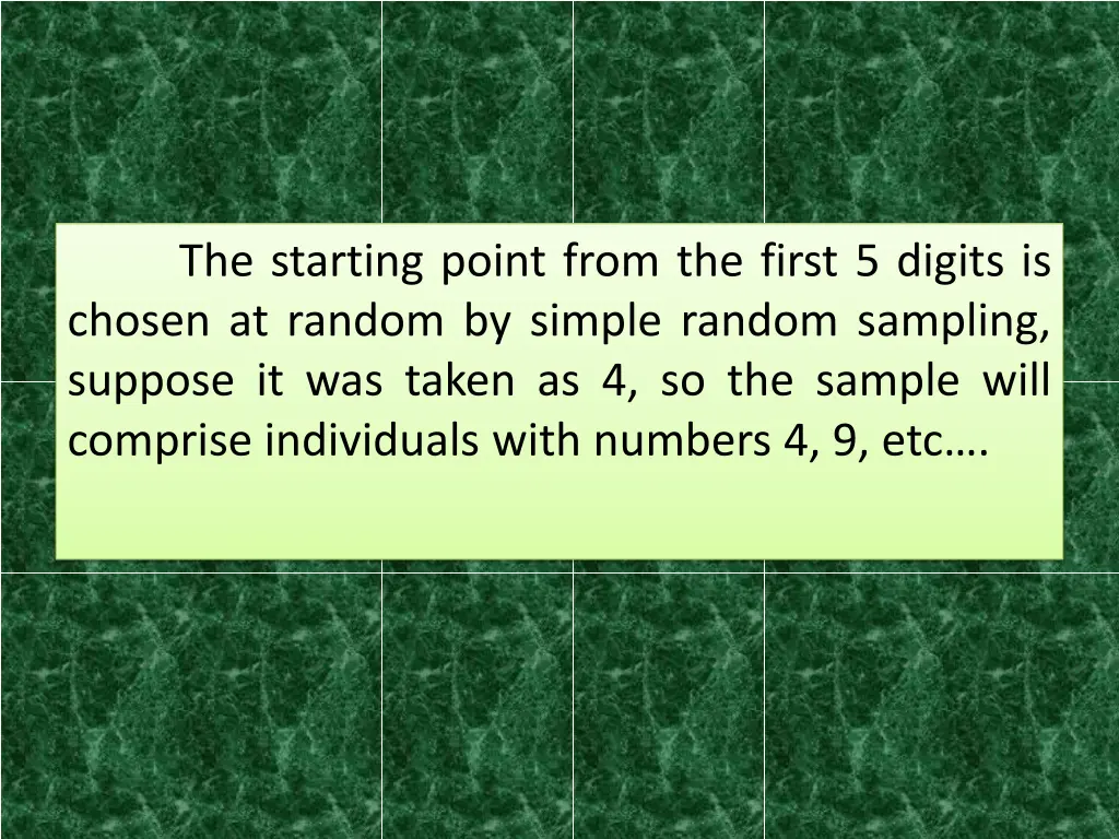 the starting point from the first 5 digits