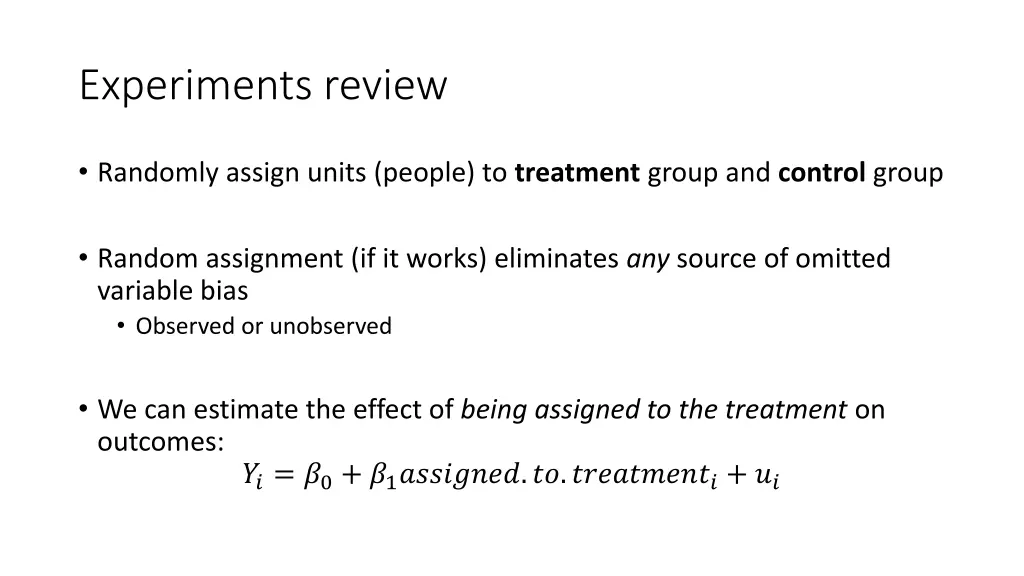 experiments review