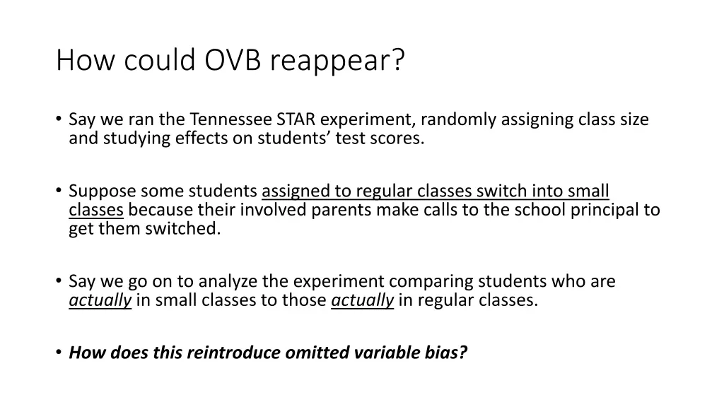 how could ovb reappear