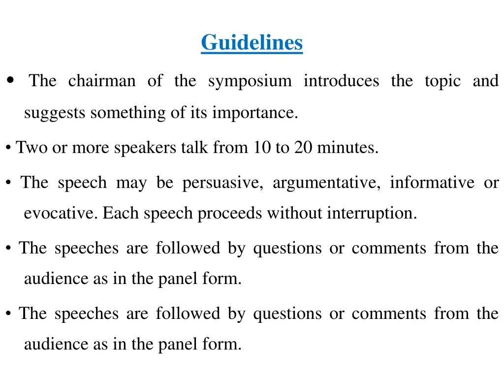 guidelines