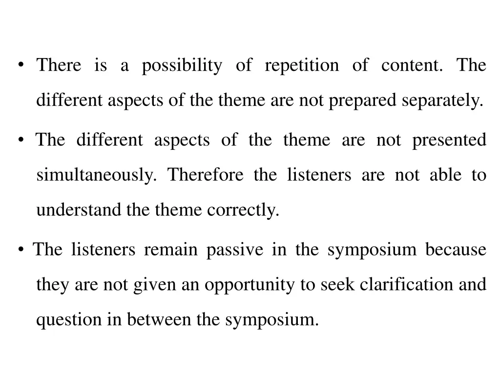 there is a possibility of repetition of content