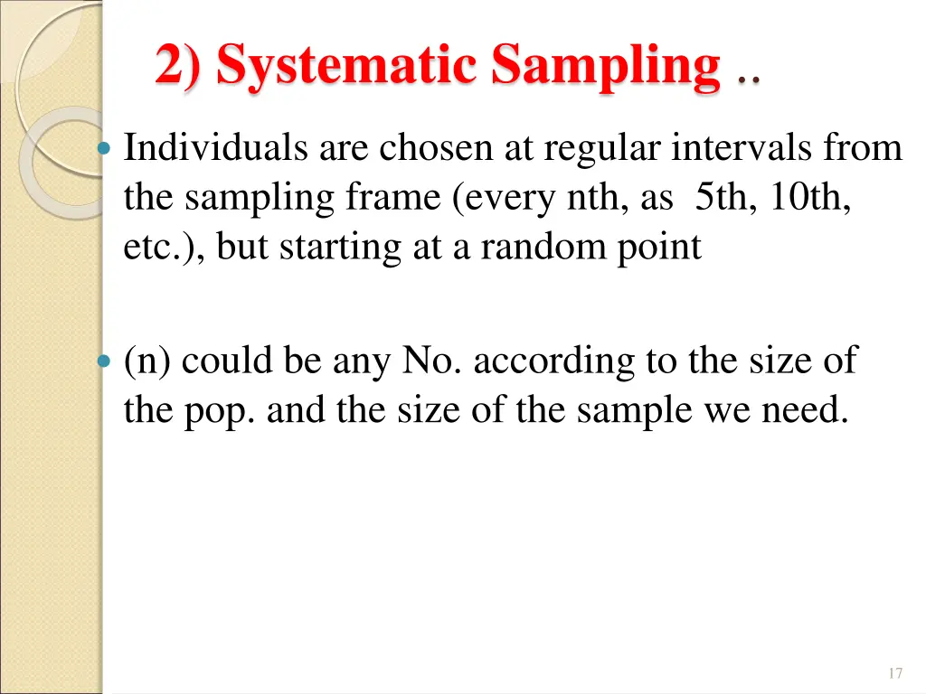 2 systematic sampling