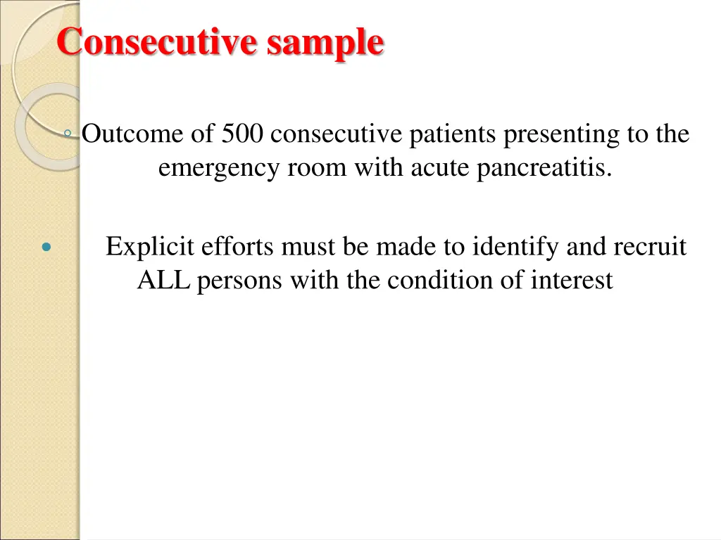 consecutive sample