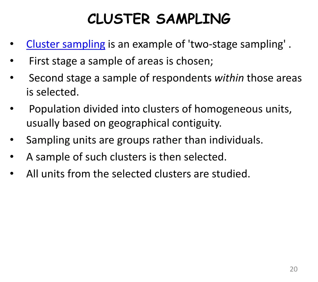 cluster sampling
